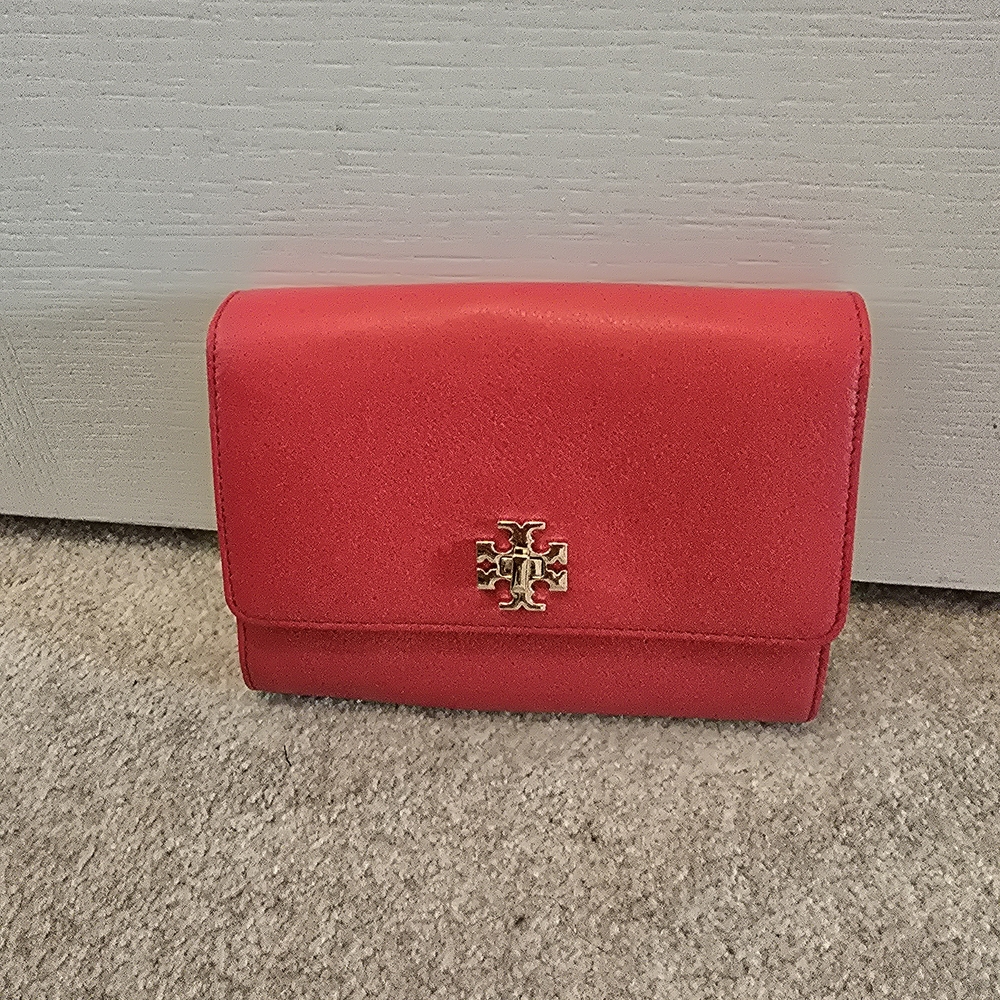 Tory Burch Red Leather Clutch